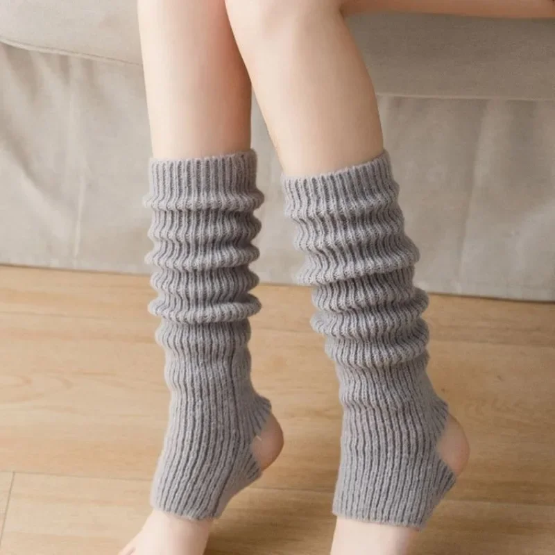 Women Leg Warmer Girls Japanese Style JK Socks Autumn and Winter Leg Covers Thickened Calf Socks Knitted Long Tube Stockings