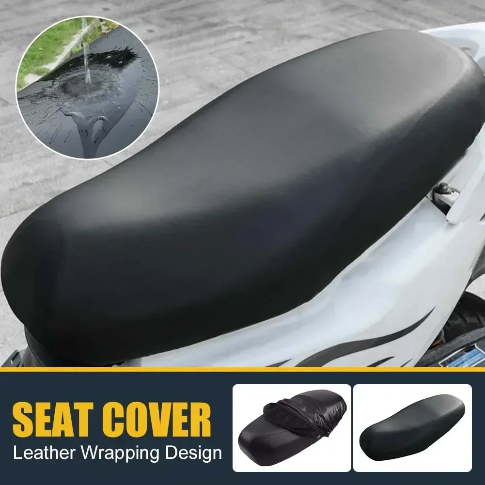 Motorcycle Seat Cover Universal Motorbike Seat Protector Cushion Elastic PU Leather Motorbike Seat Full Cover Waterproof