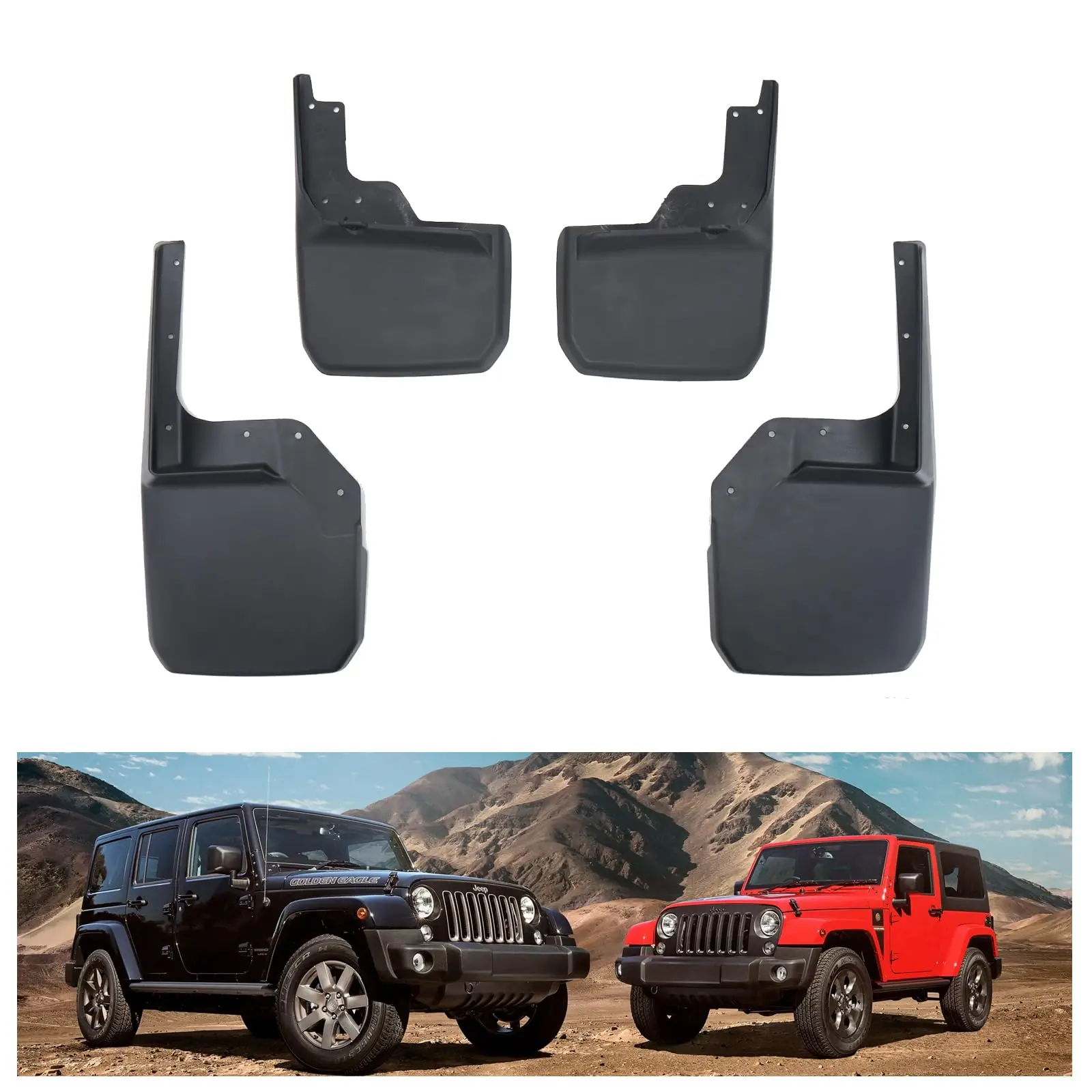 

Брызговики для Jeep Wrangler JK 2007-2018, сверхпрочные передние и задние грязезащитные щитки, сменные автомобильные аксессуары