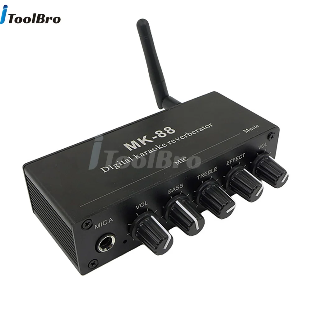 MK-88 digitaler Karaoke-Mikrofon-Nachhall-Reverb-Vorverstärker Bluetooth-Koaxial-Decoder Aux USB DC 12V für TV-Heimkino