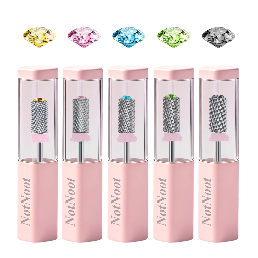 NotNoot Large Barrel  Nail Drill Bit, Crystal Top Shape, Fast Remove Acrylic Gel, Cuticle Gel Polishing for Manicure Pedicure,