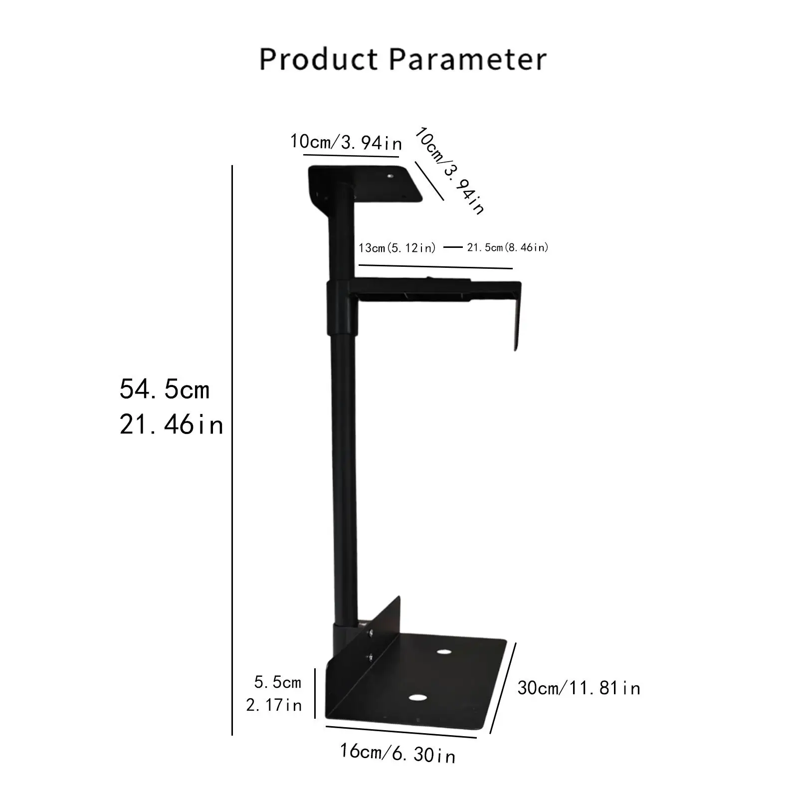PC Mount Adjustable Frame Rack Heavy Duty Host Office Hanger Easy to Use under Desk or on Wall Host Stand