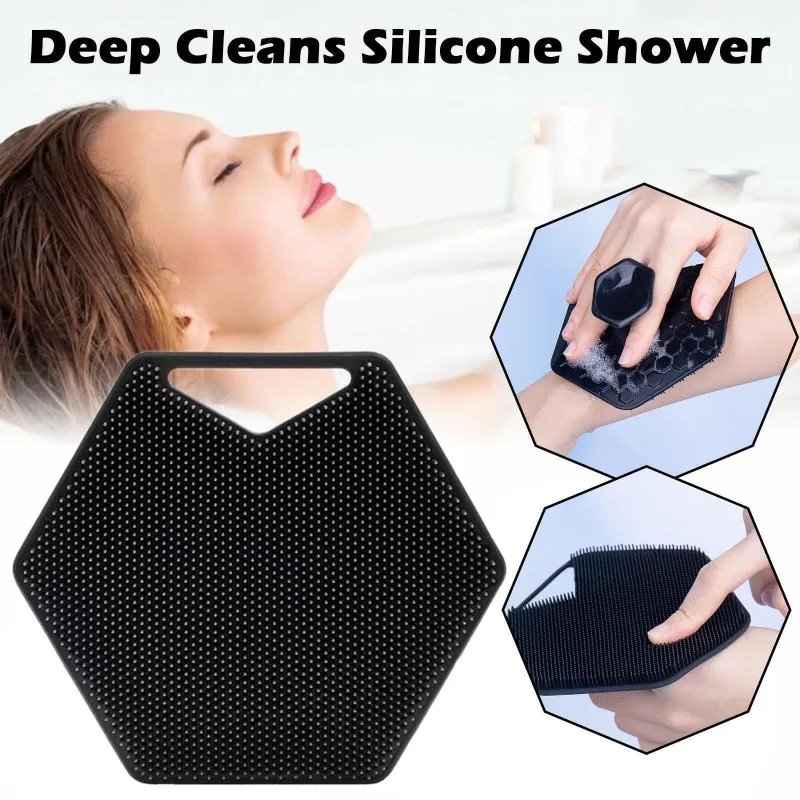 

Soft Silicone Body Scrubber Handheld Shower Cleansing Brush Gentle Face Body Exfoliating and Massage for All Kinds of Skin