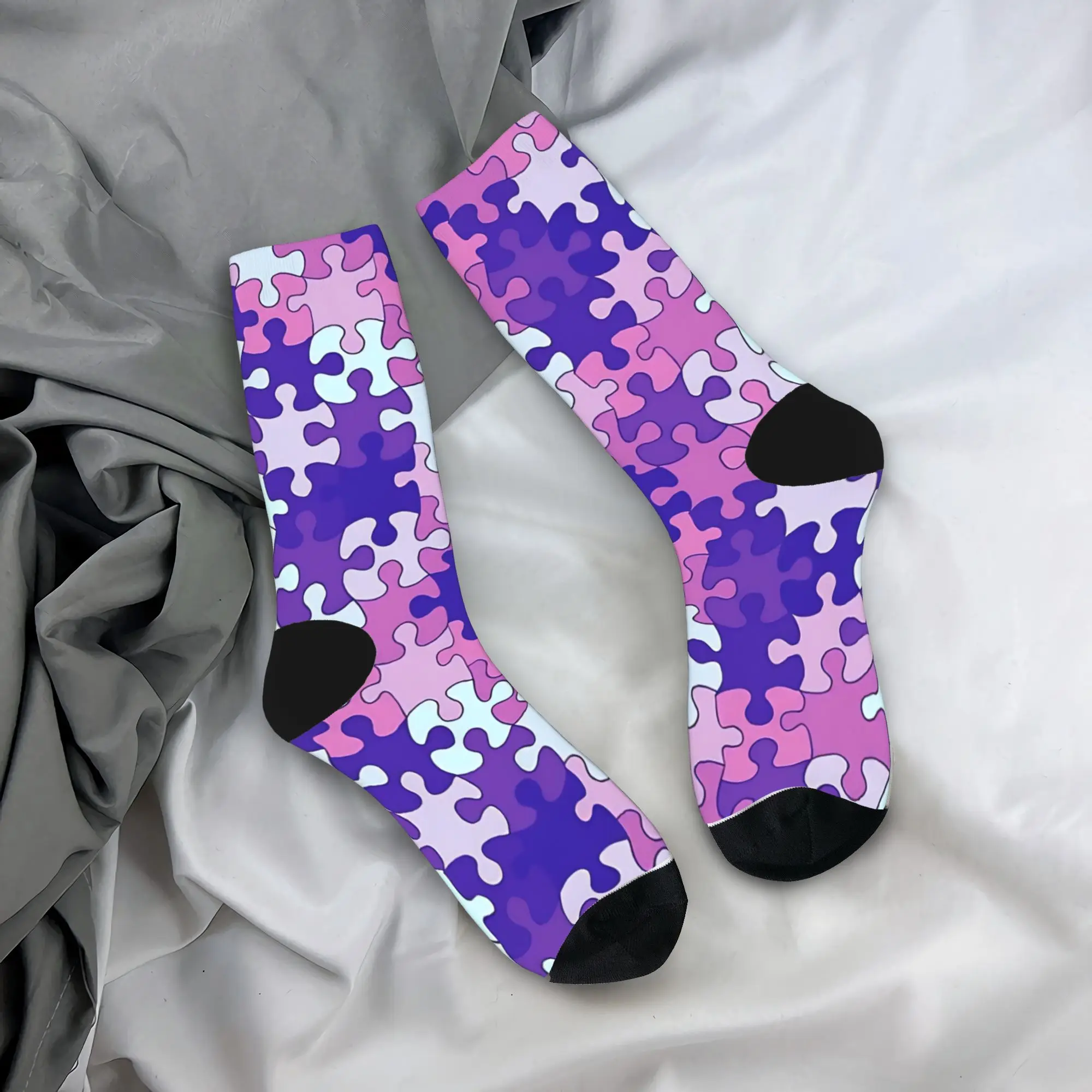 

Puzzle Camouflage Pattern Socks Design Stockings Anti-Slip Women Men Socks Comfortable Autumn Korean Skateboard Socks