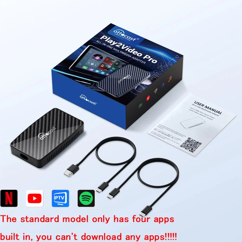 OTTOCAST P3 PRO Ai Box ワイヤレスCarPlay Android Autoアダプター AI
