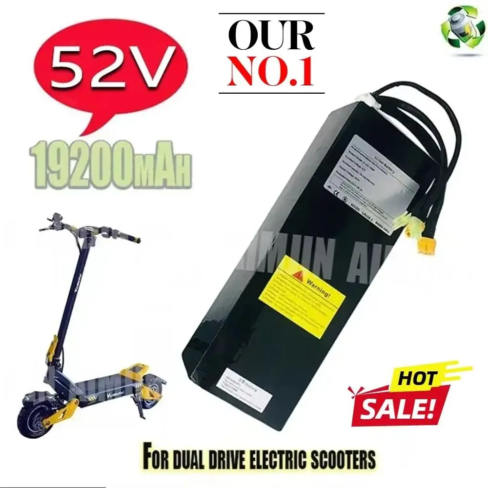 52V 19.2Ah 21700 14S4P แบตเตอรี่ลิเธียมแบบชาร์จไฟได้เหมาะสำหรับแบตเตอรี่สกู๊ตเตอร์แบบขับเคลื่อนคู่