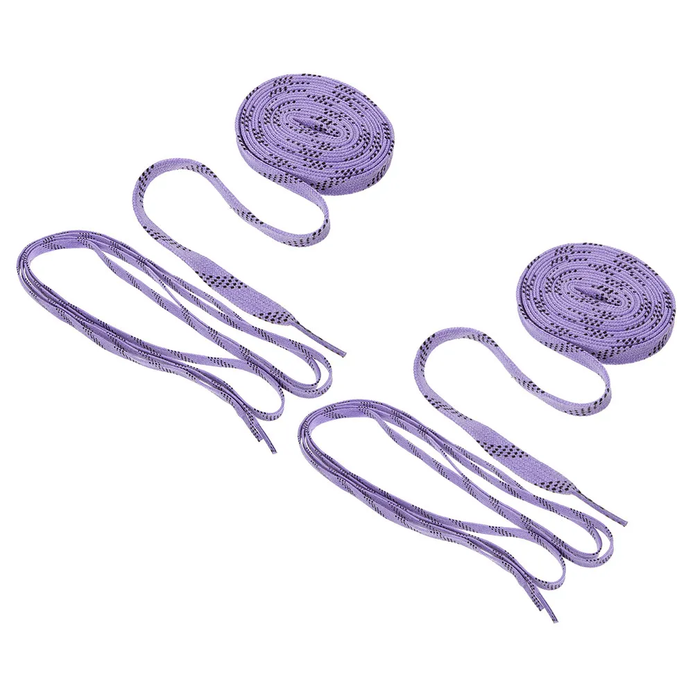 

2Pairs Stylish Hockey Laces Anti-Wear Polyester Cotton Shoelaces for Skating Sports Shoes Sneakers Skates Shoe String