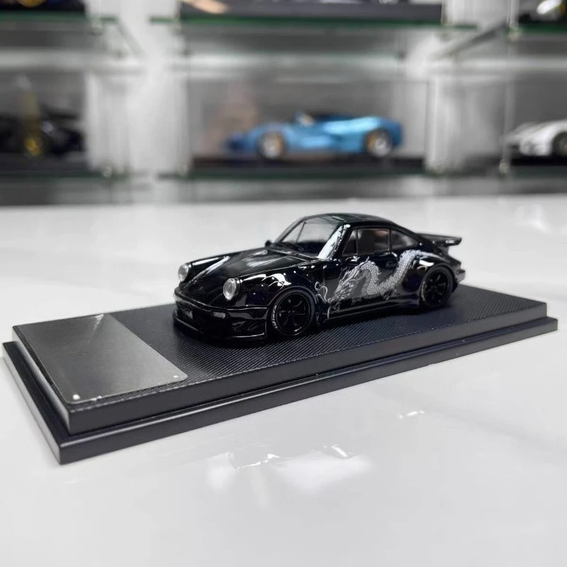 for MC Porsche RWB930 Marlboro Widebody Whalewing Edition 1:64 Alloy Car Model Collectible Ornament