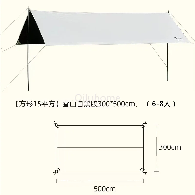 Outdoor Oxford Cloth Thick Vinyl Canopy Tent Camping Camping Sunshade Picnic Table and Chair Sun Protection Octagonal Butterfly