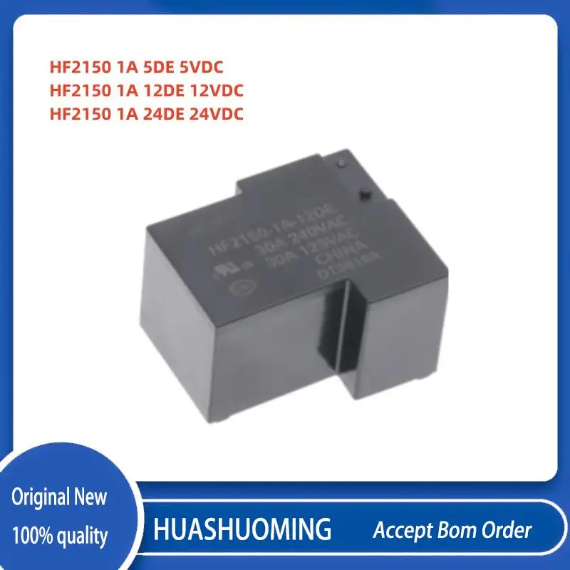 10Pcs/Lot   New  HF2150-1A-5DE  5VDC  HF2150-1A-12DE  12VDC  HF2150-1A-24DE 24VDC  HF2150 1A 1 24DE  4PIN 30A