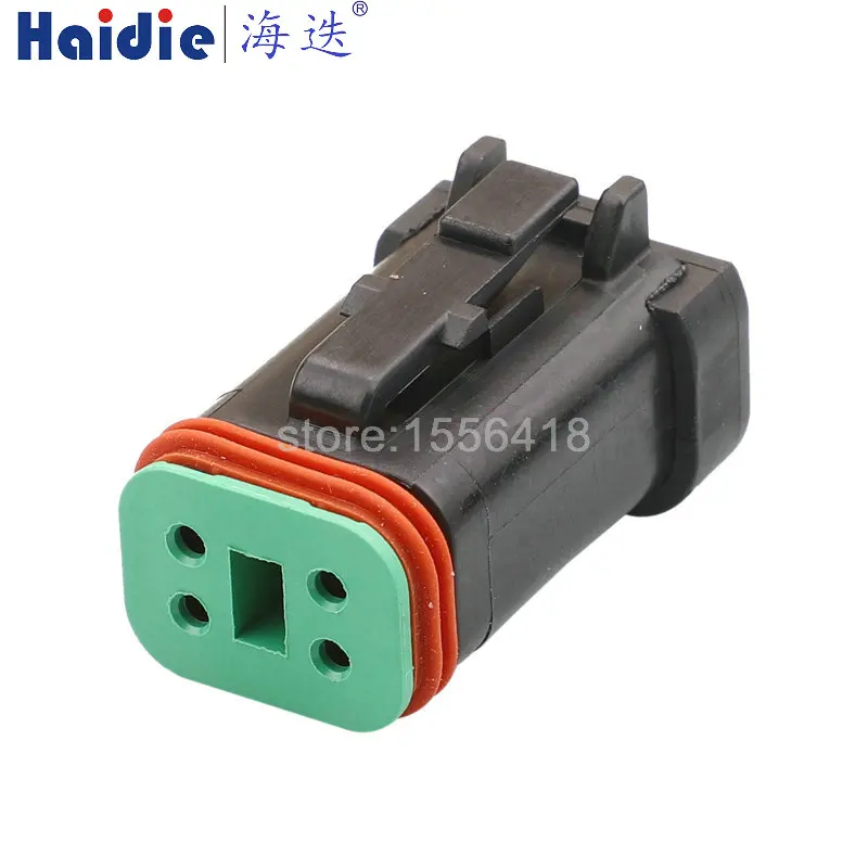 1-20sets auto 4pin plastic electric plug AT04-4P-EC01BLK waterproof wiring harness cable connector DT04-4P-E005