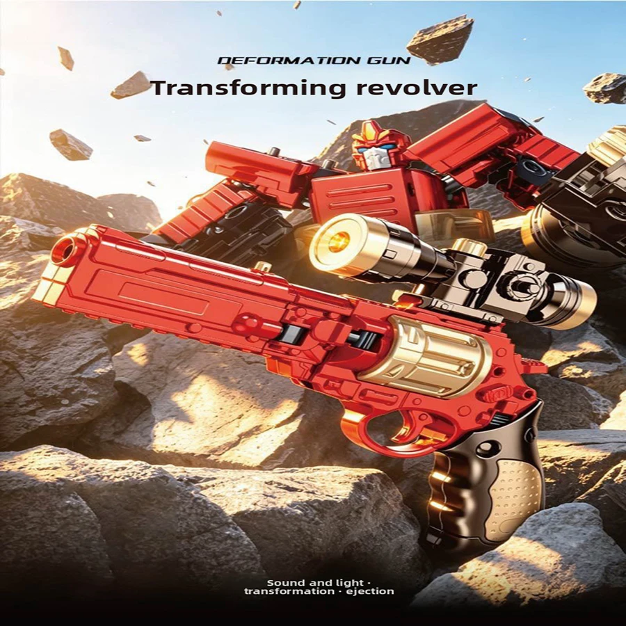 Jouets revolver transformables pour enfants, effets sonores et lumineux, modèles de mecha transformables, robots, jouet King Kong pour garçons