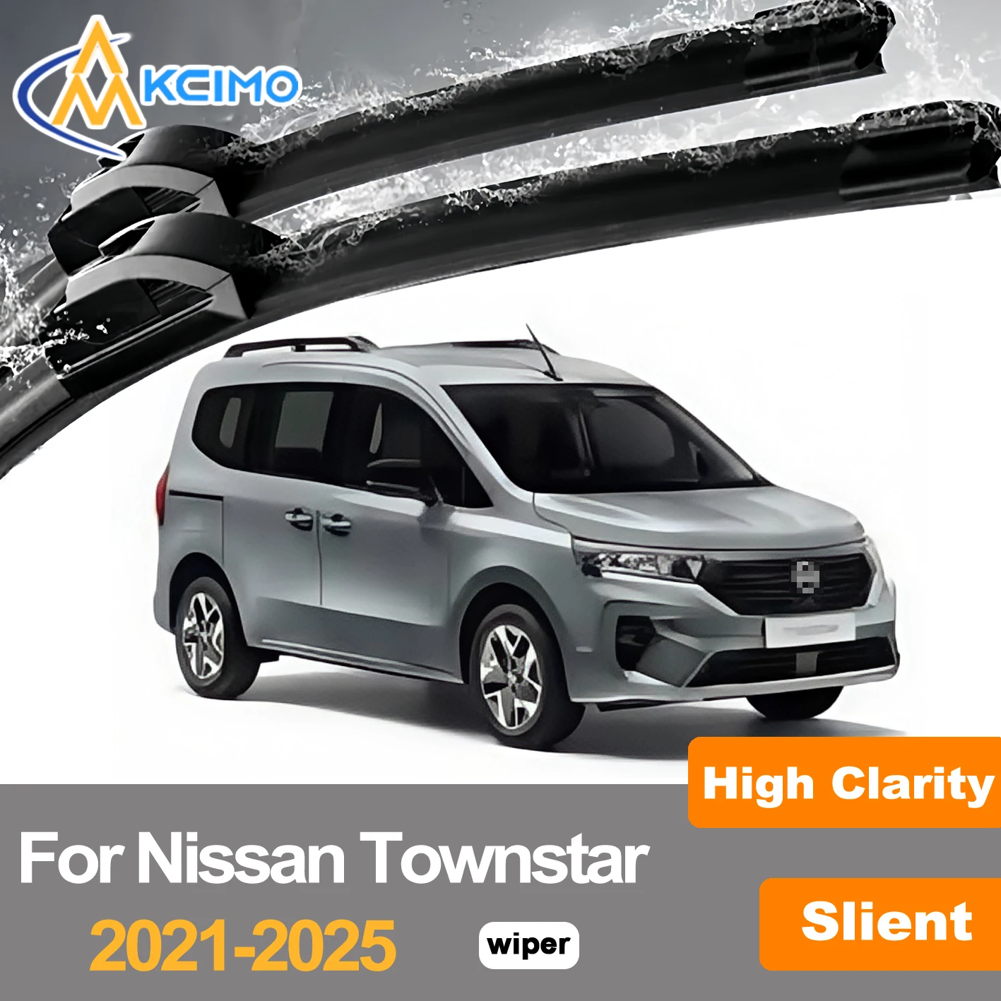 

Front Wiper Blades For Nissan Townstar 2021-2025 Renault Kangoo Windshield Wipers Rubber Easy Install Streak-Free Set of 2