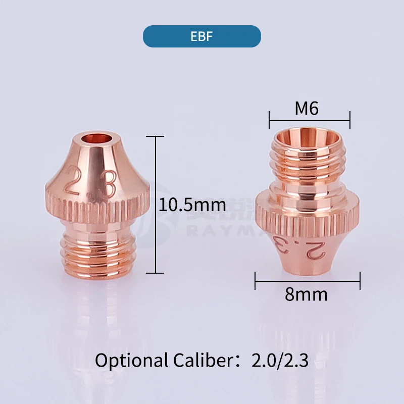 Raymach 레이저 노즐, 3D 섬유 레이저 튜브 절단기 부품, 단층 1.0mm 1.2mm, 적색 구리 M6 H10.5 노즐, 공장 가격