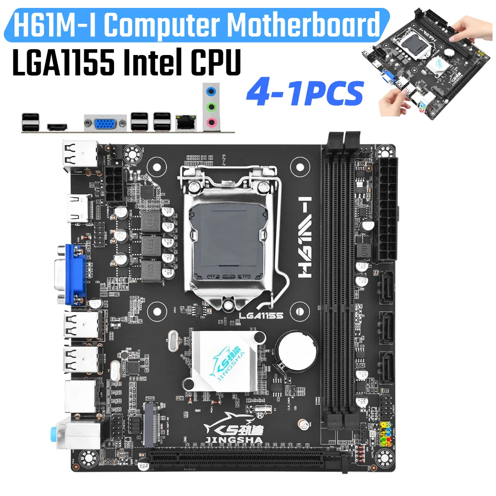 Placa base H61M-I Mini ITX LGA 1155 placa base de escritorio con condensadores totalmente sólidos DDR3 de doble canal 16GB M.2 NVME para oficina