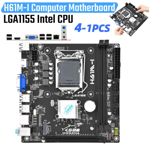 H61M-I Mini ITX Motherboard LGA 1155 Desktop Motherboard with All-Solid Capacitors DDR3 Dual-Channel 16GB M.2 NVME for Office