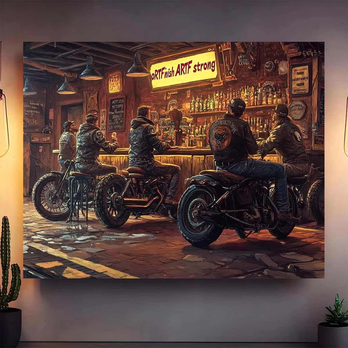 Vintage Biker Bar Motorcycle Rider Pub Jigsaw Puzzles 500/1000/1200/2000 PCS Wall Decor for Living Room Gift No Frame