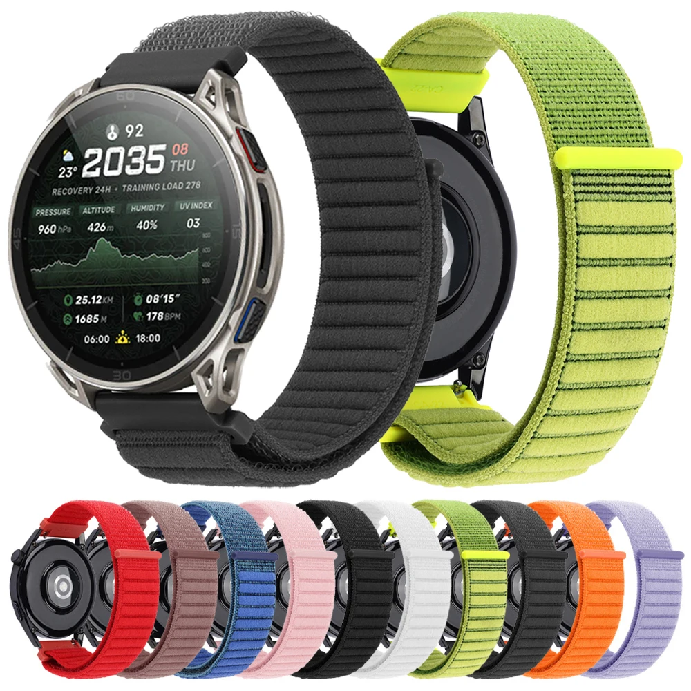 20mm 22mm Watch Band For Amazfit CHEETAH 2 Ultra/Active 2 3 Nylon Strap Amazfit BALANCE 2/Bip 6 5/GTS 4 2mini/GTR4 3 2e Bracelet