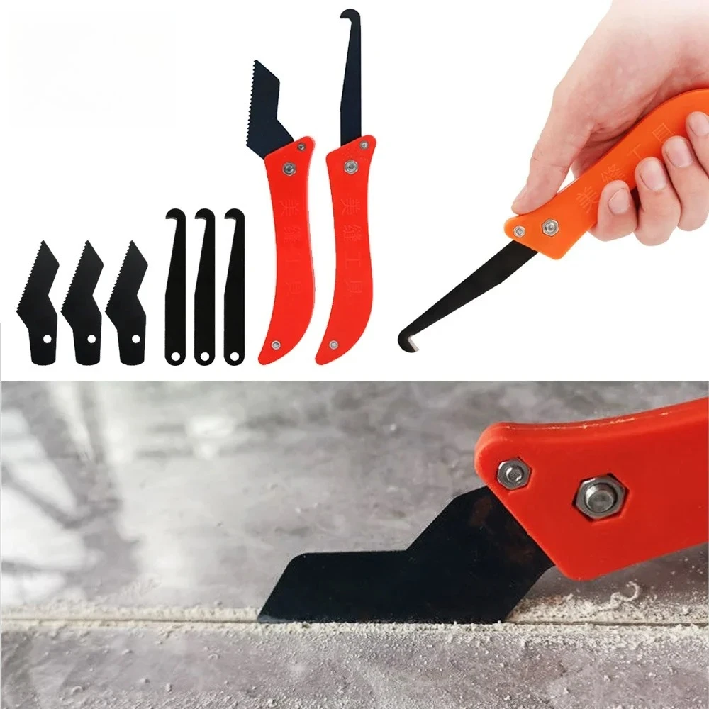 Professional Tile Gap Repair Hook Knife for Cleaning Removal Old Grout Tungsten Steel Joint Notcher Hand Construction Tools