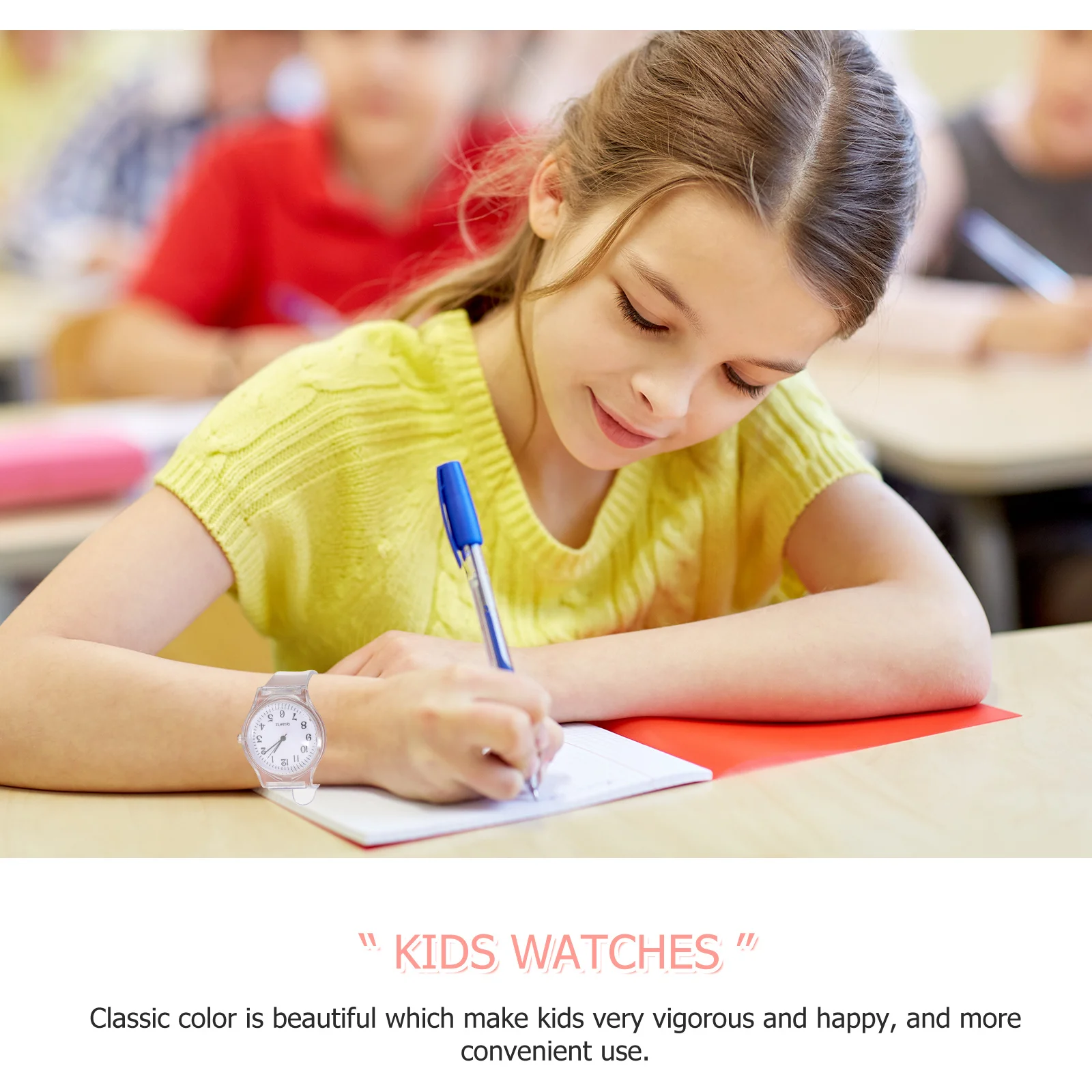 2 pcs Children Watches Kids Plastic Watch Clear Dial Waterproof Accurate Timekeeping For Kids Gift School Use Modern Style