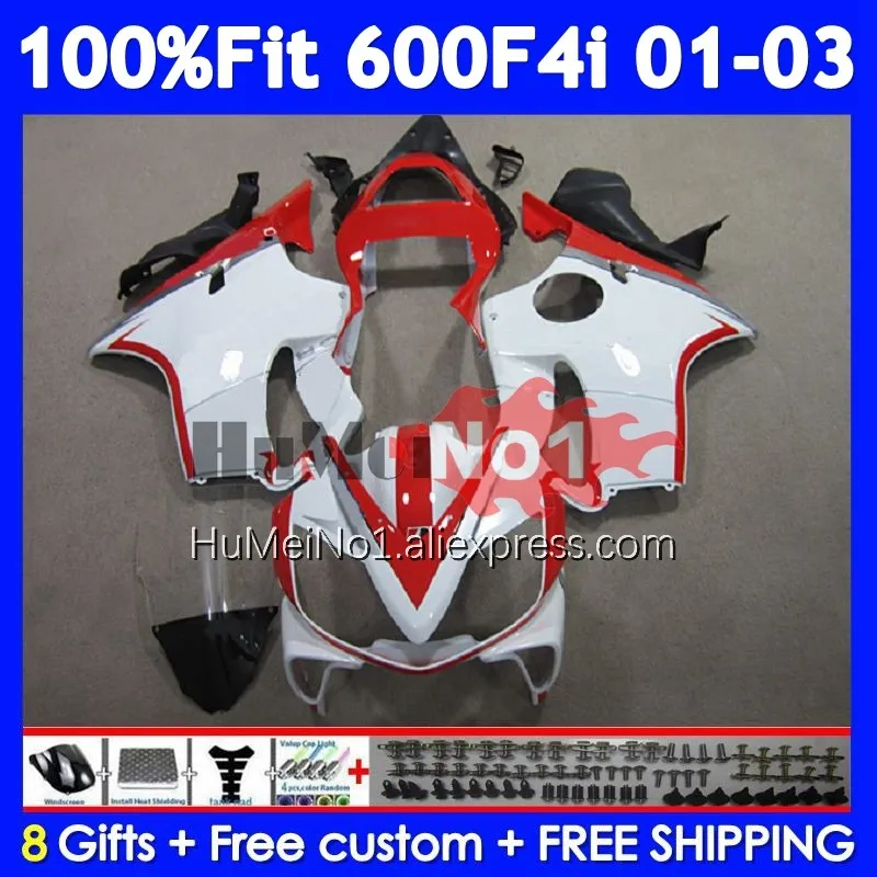 Injection Body For HONDA CBR 600 F4i PRAMAC Red 600F4i 600CC CC 34No.109 CBR600F4i 01 02 03 CBR600 F4i 2001 2002 2003 Fairings
