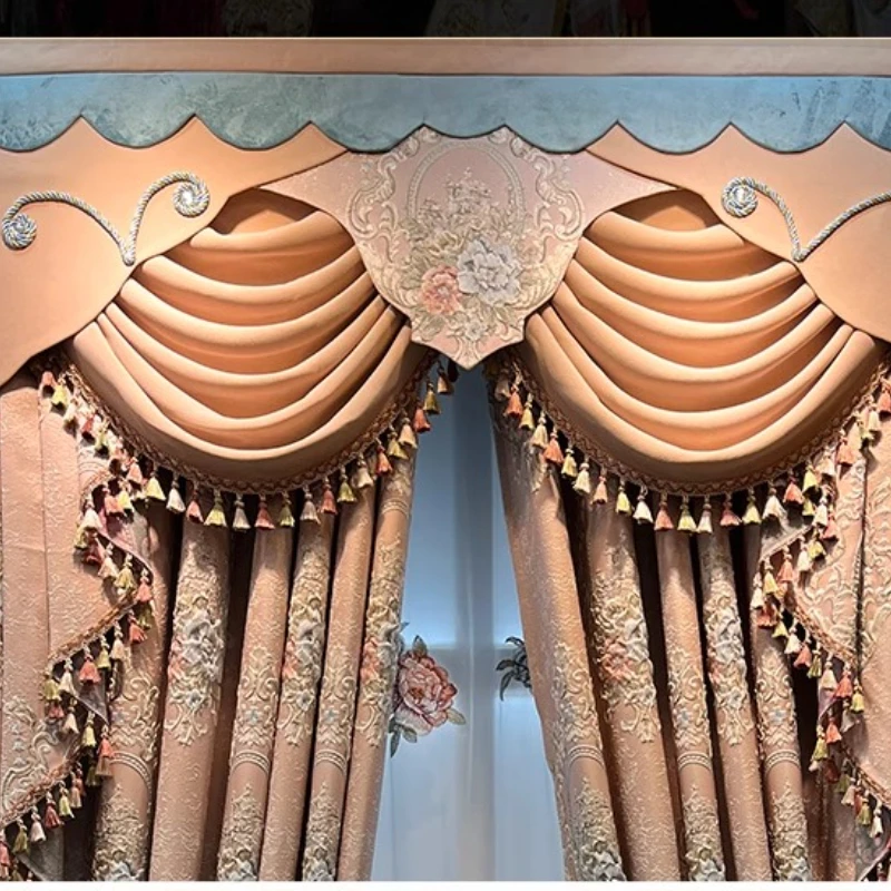 

Custom Size Elegant Princess Fashion European Luxury Embroidery High-end White Tulle Curtains for Living Dining Room Bedroom