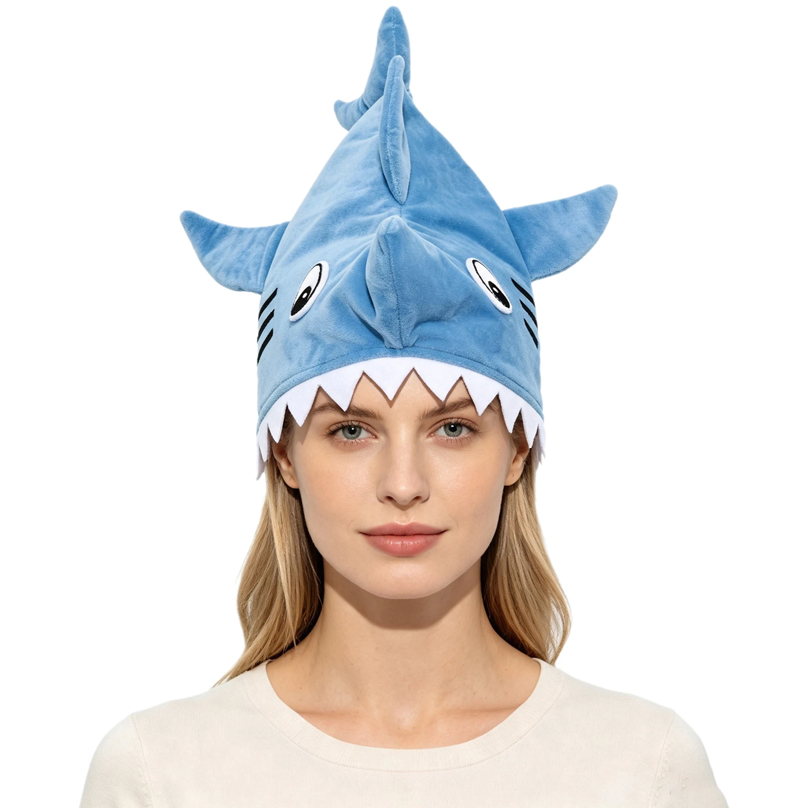 Unisex Adults Fun Shark-shaped Hat Headwear Costume Accessory for Halloween Cosplay Party Performance Photoshoots