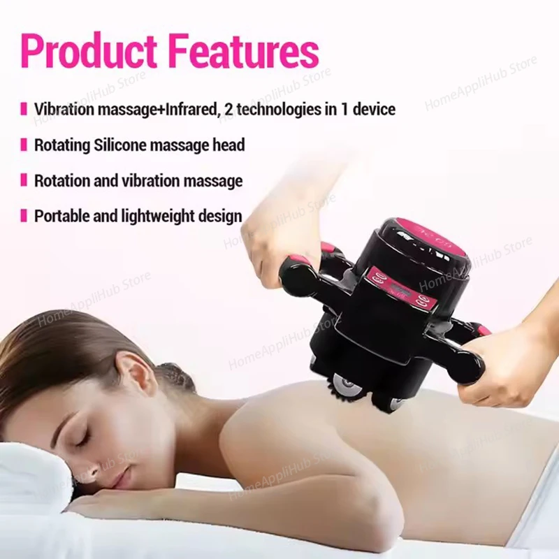 New Handheld Fitness Inner Roller 360 Vibrating Massager Cellulite Reduce Muscle Relax Butt Lift Body Shapping Slimming Machine