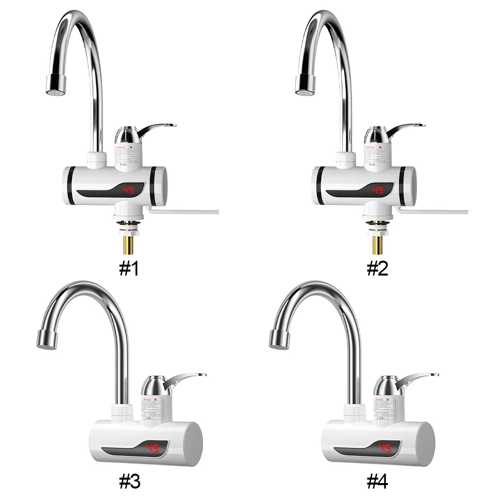 

Electric Hot Water Heater Faucet 3000W Hot Cold Mixer Tap 360 Degree Rotation Hot Water Faucet Digital Kitchen Bathroom Supplies