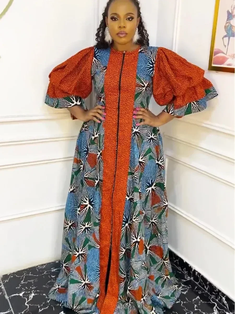 African Dresses for Women Elegant 2024 Muslim Summer Fashion Kaftan Abayas Boubou Robe Dashiki Ankara Print Outfit Evening Gown