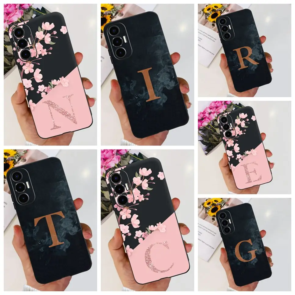 Per Tecno Pova 3 custodia alla moda lettera Luxury Flower TPU custodia morbida in Silicone per Tecno Pova3 LF7n custodia antiurto per telefono Coque