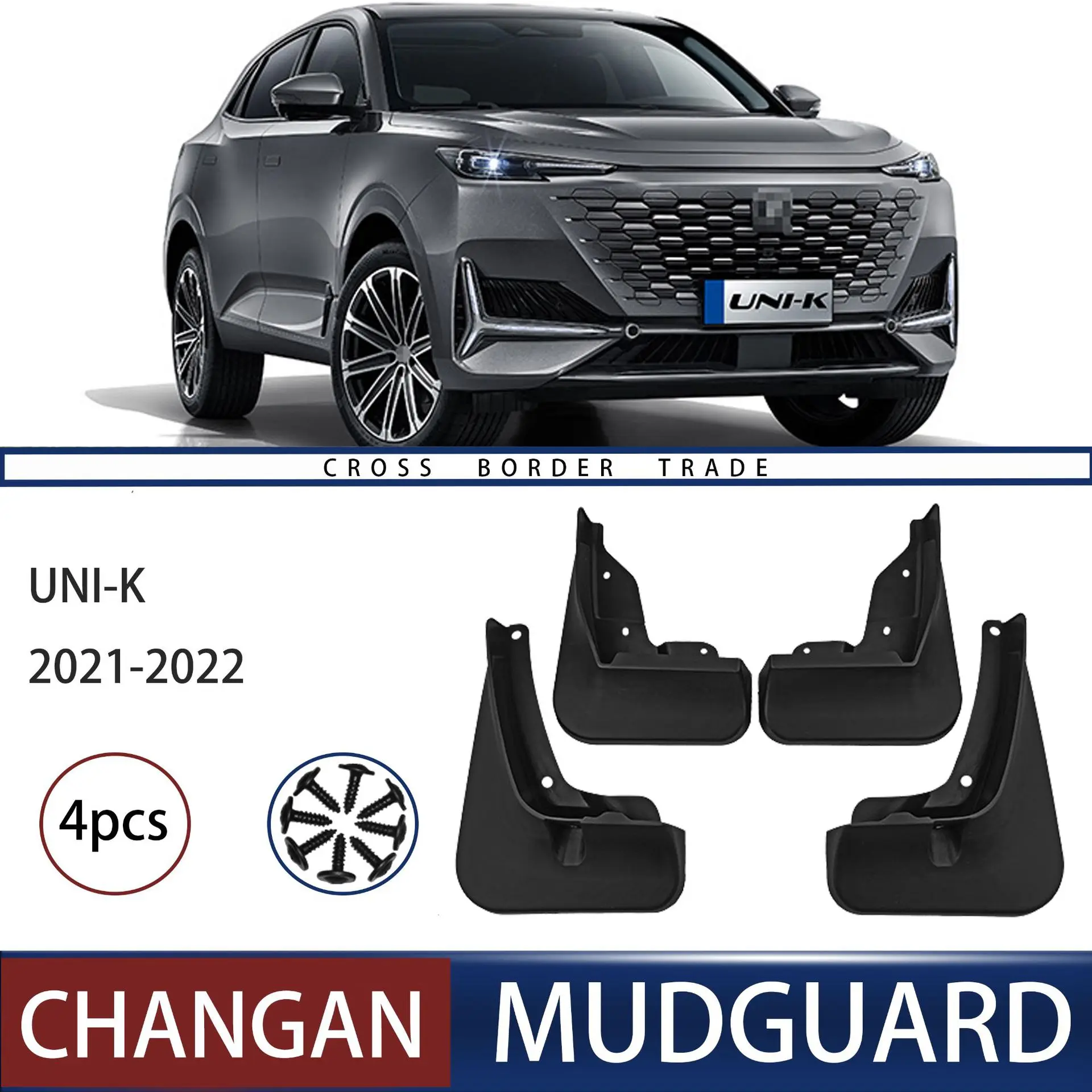 FOR CHANGAN unik UNI-K 2021-2022 Car Molded Mud Flaps Splash Guards Mudguards Front Rear Styling Front Rear Car Accessories