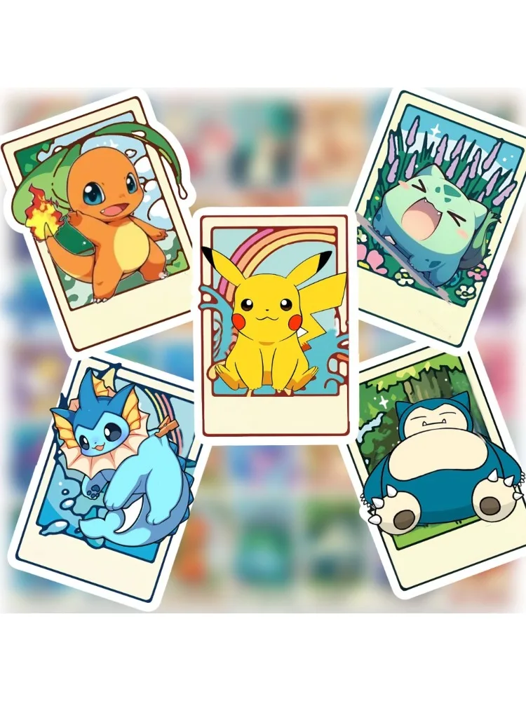 AliExpress Bandai 50PCS Cute Pokemon Tarot Card Stickers Funny Decals DIY Skateboard Phone Bike Notebook Bike Fridge Car Sticker Toy Gifts