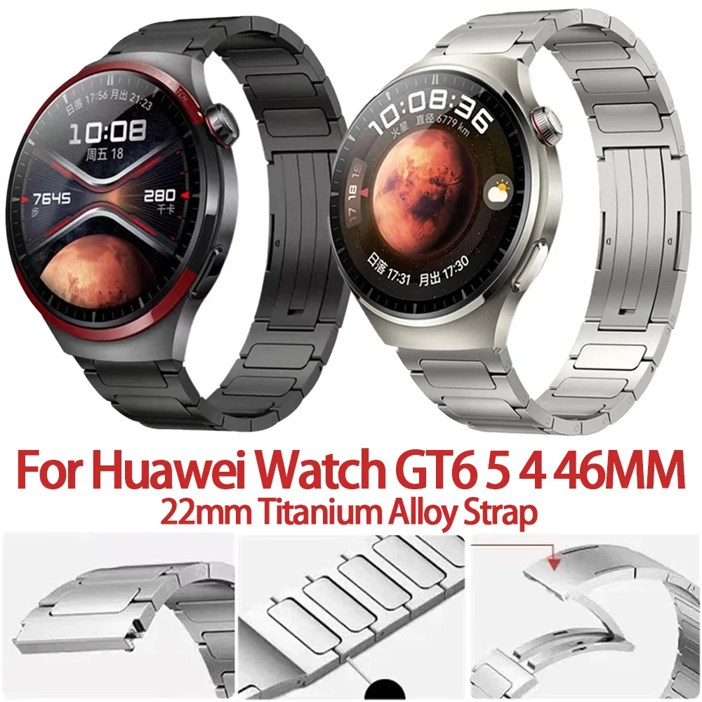 

Titanium Alloy Strap For Huawei Watch 5 GT6-5-4-3 Pro 46mm For Amazfit GTR 4/Stratos 3 22mm Band Lightweight Bracelet Wristband