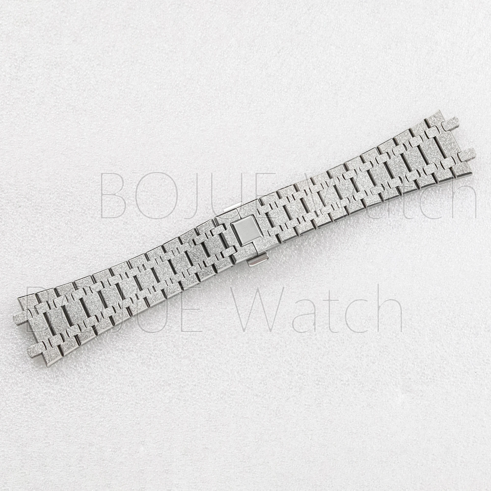 Watch Band 26mm Men Frost Full Stainless Steel Bracelet For AP ROYAL OAK 15400 15500 Watch Strap Folding Buckle Watch Accessory