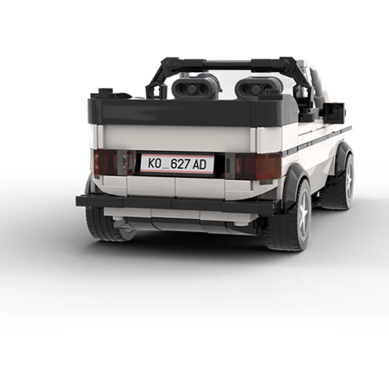 Speed Racing Car Model MOC Building Bricks White Convertible Car Modular Technology Children Holiday Gifts Assemble Toys Suit