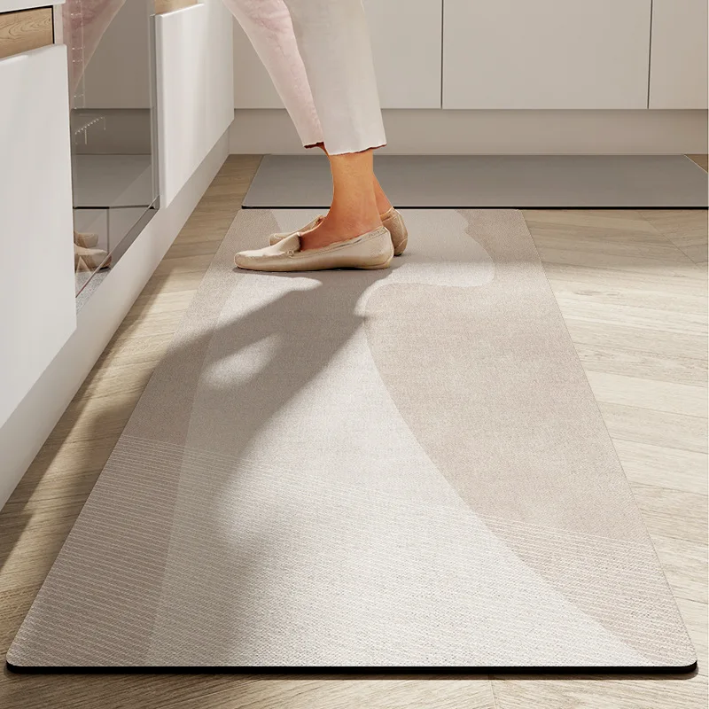 Fashion Simple Diatom Mud Oil Absorption Kitchen Carpet Long Mat Washable Non-slip Floor Rug Super Absorbent Balcony Rugs Mats