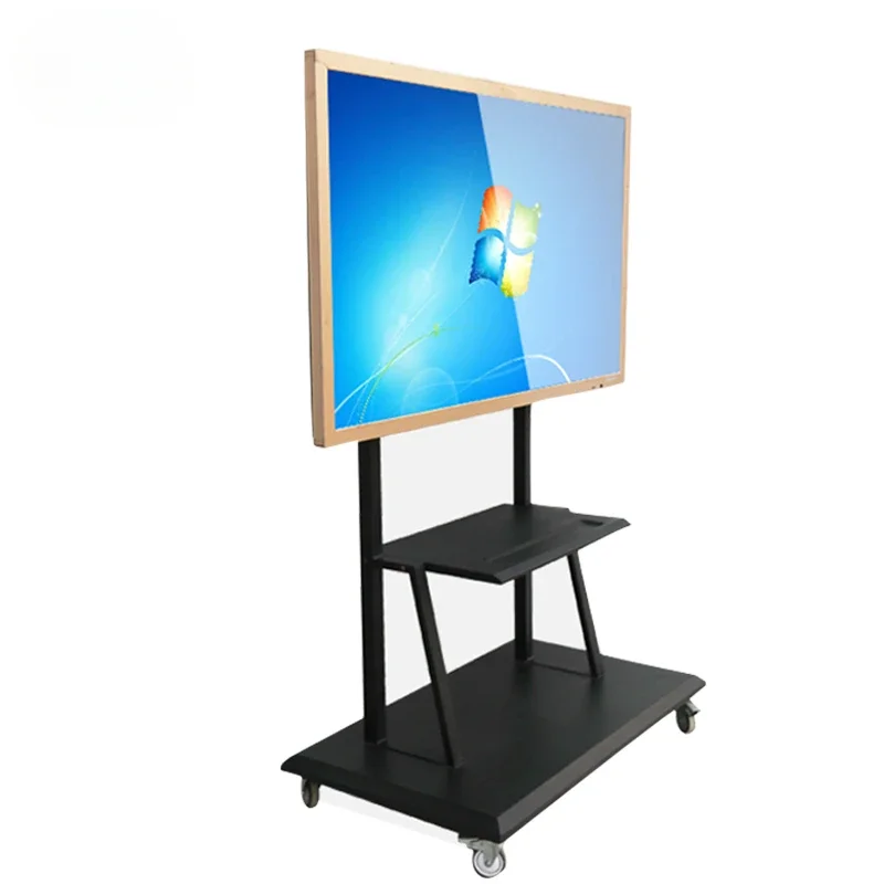 Support 65-85 inch TV  bracket Metal Adjustable LCD Mobile TV Stand Cart Electric With Wheels