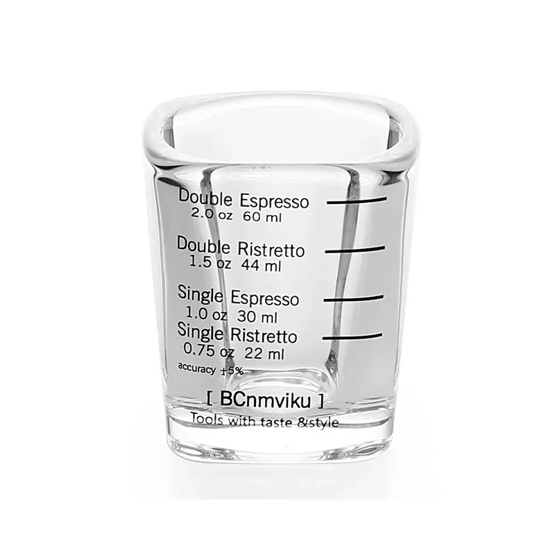 Square Expresso Cup Thickened Glass Jigger Ounce Cup 60ml Ounce Cup Graduated Measuring Cup Concentrated Cup Espresso Coffee Cup