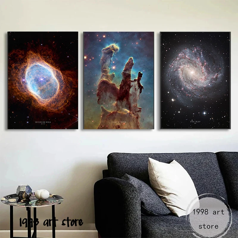 Universe Deep Space Planet Nebula Landscape Galaxy Magnetic Cloud Art Poster Canvas Painting Wall Prints Picture Room Home Decor