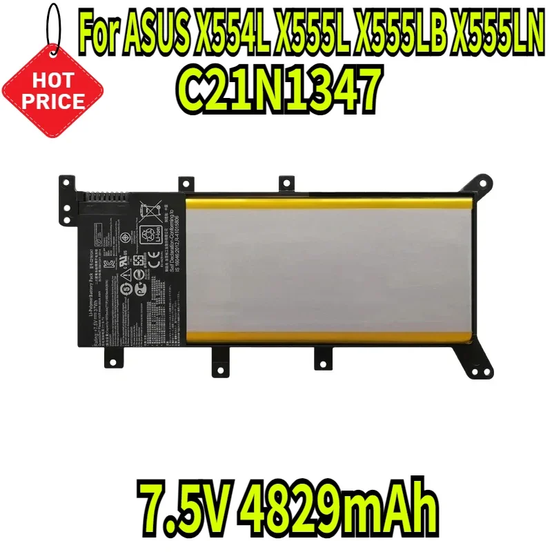

7.5V 4829mAh C21N1347 Laptop Battery For ASUS X554L X555L X555LB X555LN X555 X555LD X555LP F555A F555U W519L F555UA VM 2ICP4 63