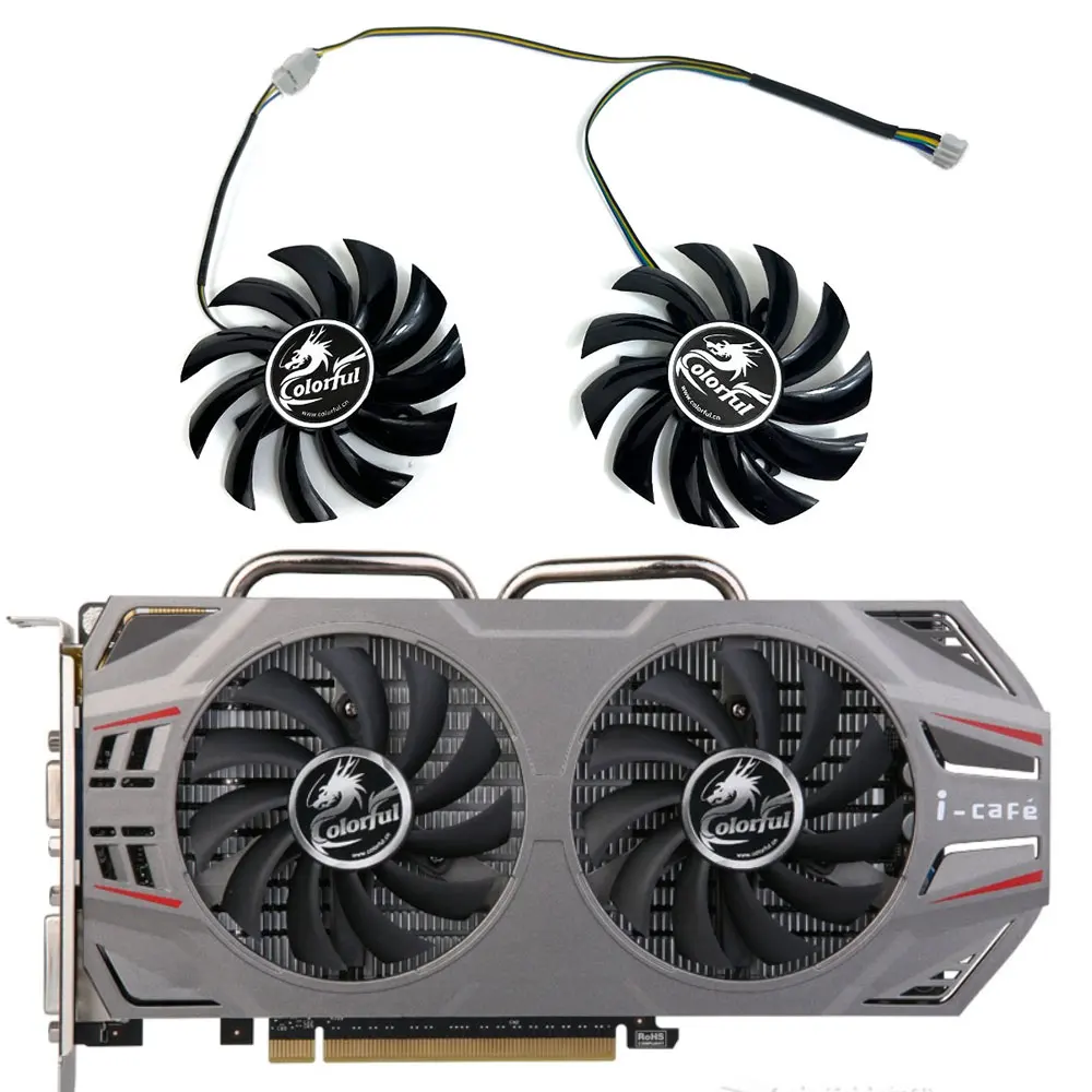 

2PCS/SET NEW 75MM GTX 660 GPU FAN，For Colorful GTX 650 TI、GTX 660、GTX 750 TI Graphics card cooling fan