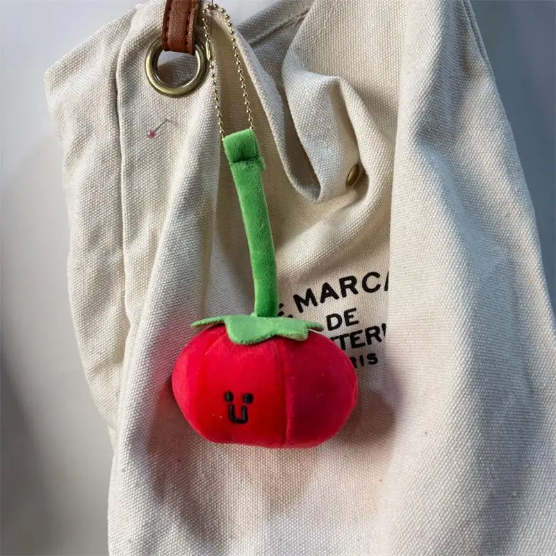 1/2 قطعة لطيف مضحك الطماطم الفاكهة أفخم دمية دمية محشوة المفاتيح قلادة حقيبة شنق سحر ديكور عيد ميلاد مكافأة هدية زوجين كيرينغ