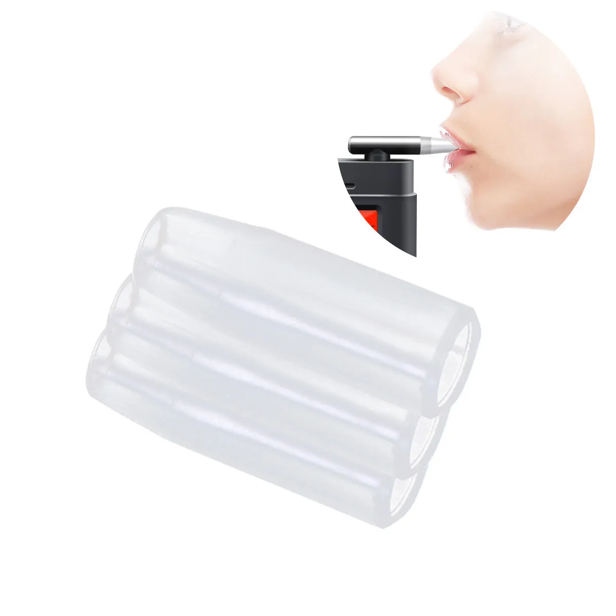 20Pcs Breath Alcohol Tester Mouthpieces Hygienic Plastic Removable Washable Reusable for Testing Multiple Individuals At-818