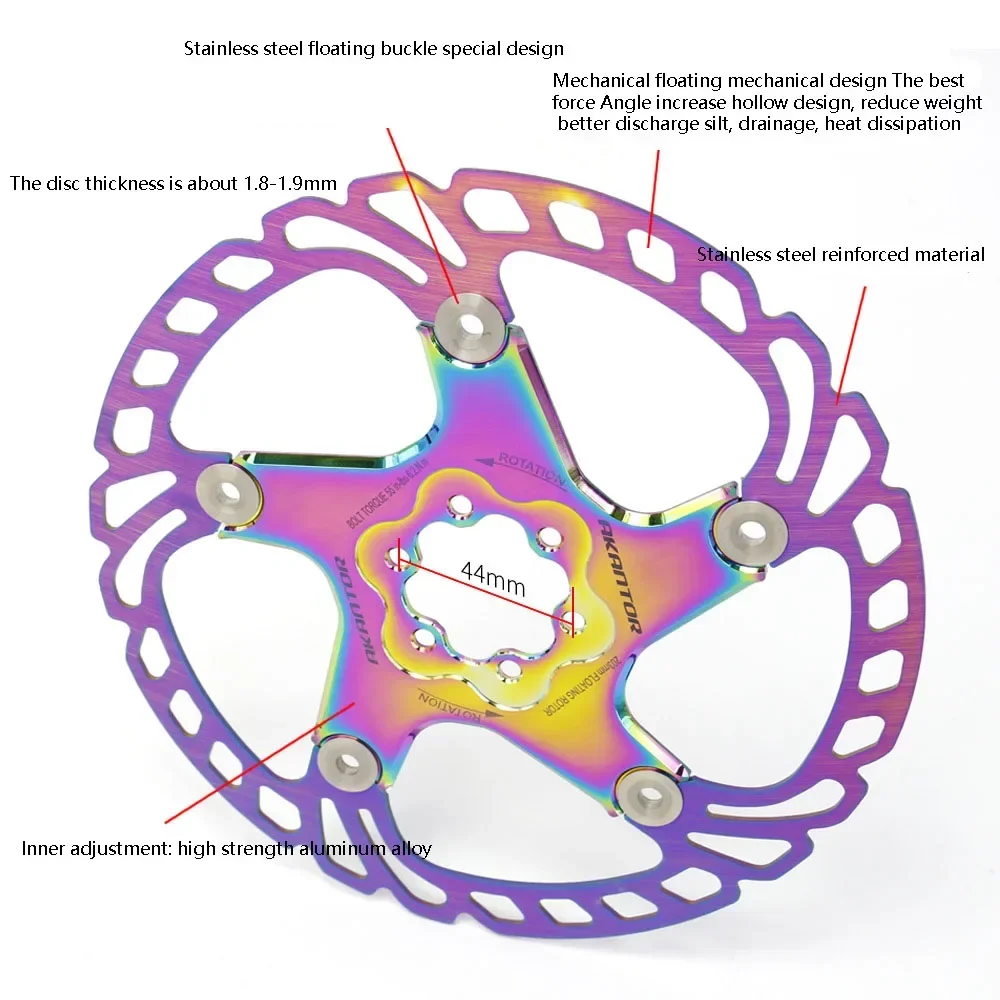 AKANTOR Clorful Mountain Bike Floating Disc Bike Brakes Six Pin Brake Disc 140 160 180 203MM Bicycle Disc Brake Part