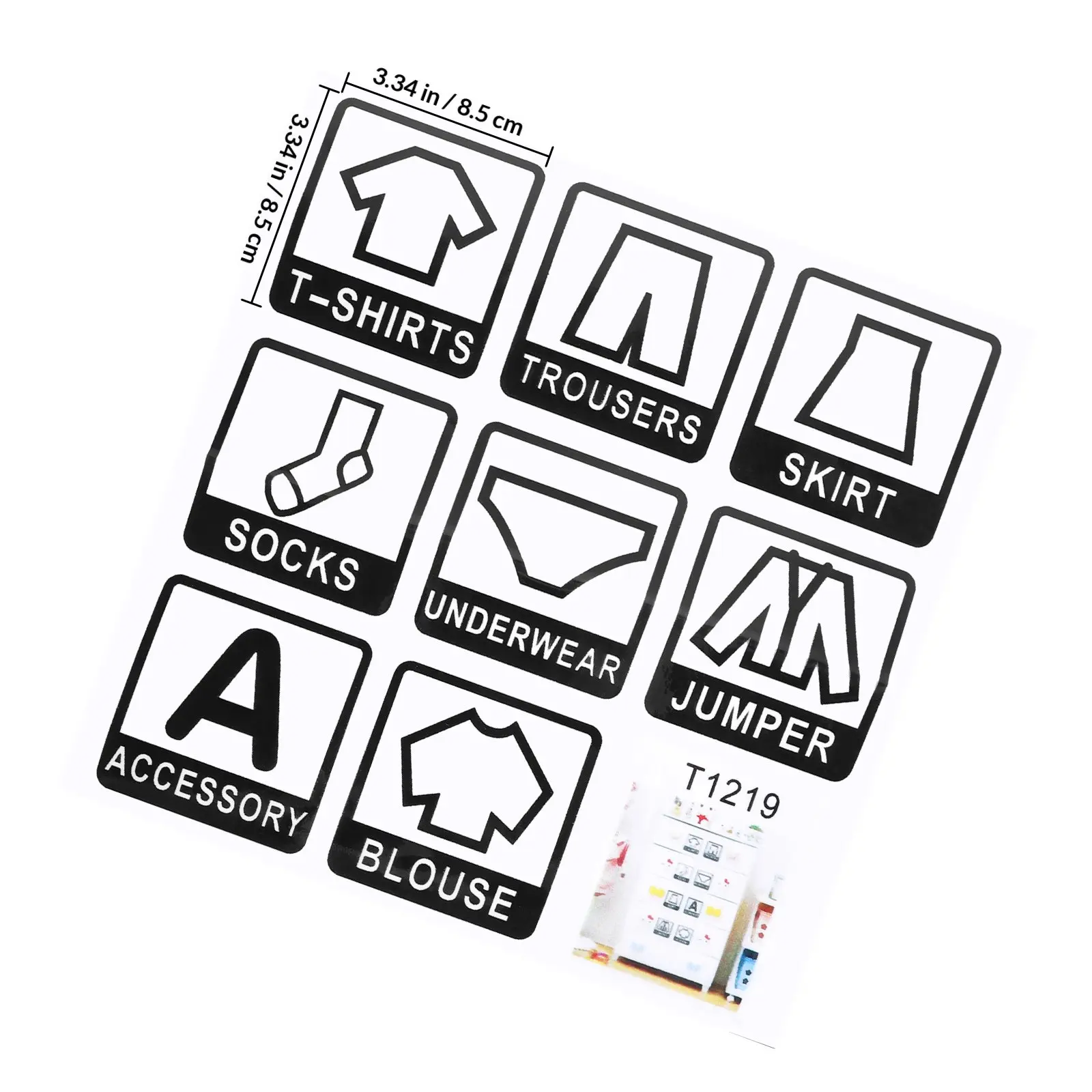 2Pcs Non-Slip Clothing Label Stickers for Bedroom Living Room Hotel Dresser Classification Organizing Garments Clearly Visible