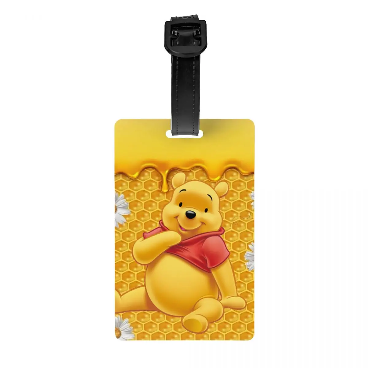 Custom Winnie The Pooh Luggage Tags for Suitcases Cute Cartoon Bear Baggage Tags Privacy Cover ID Label