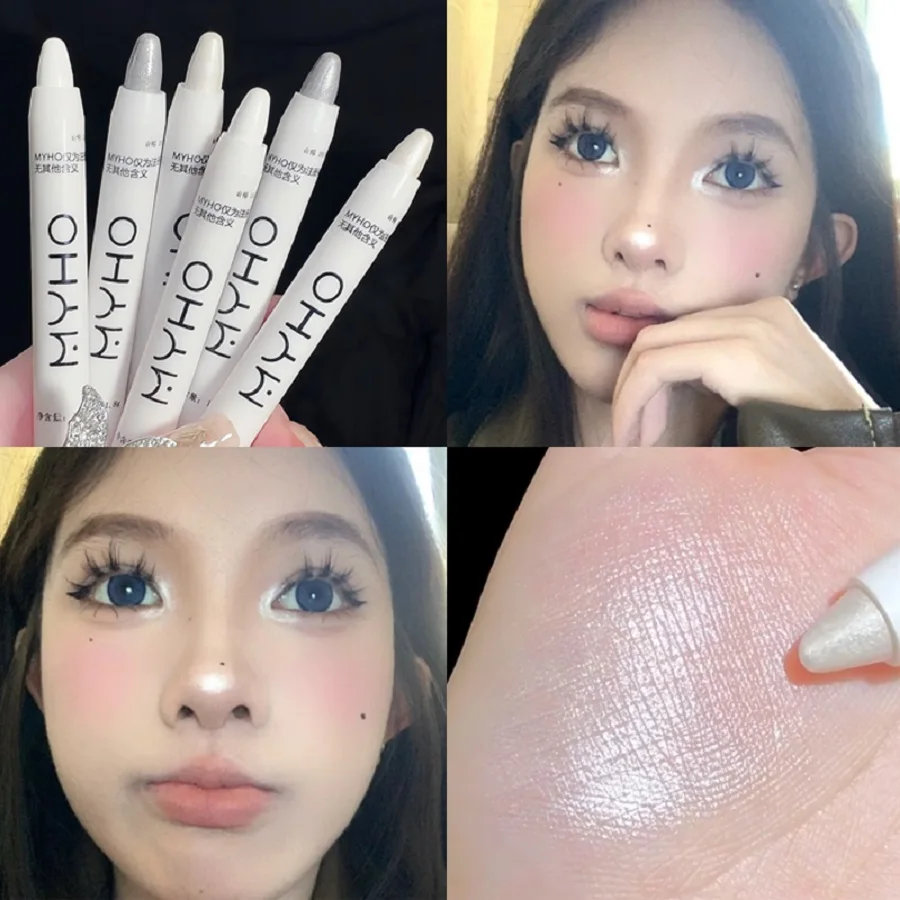 Helder Liggen Zijderuppen, Parelwitte Eyelinerpen, Dubbel Gebruik Voor Het Markeren Van Stok, Waterdicht, Vlekbestendig Verhelderende Oogschaduwpen