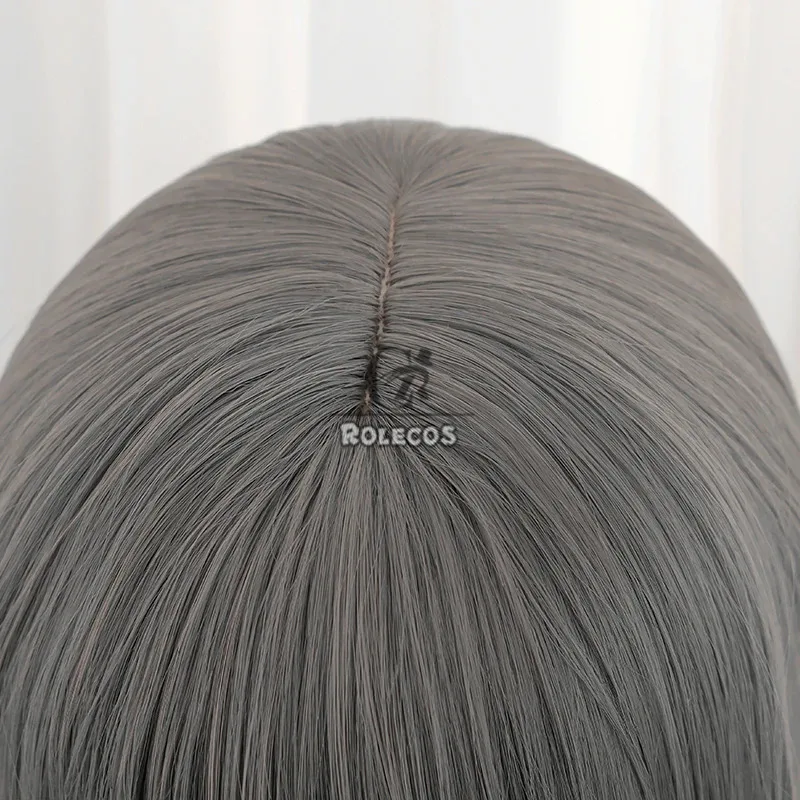 ROLECOS Naraka Bladepoint Heart Beat Justina Gu Cosplay Wigs Justina Gu 75cm Long Gray Cos Wig Heat Resistant Synthetic Hair