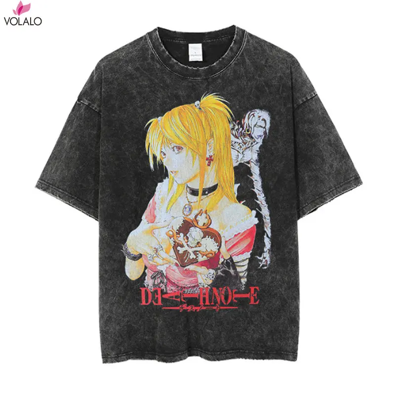 

Anime Death Note Misa Amane T Shirt Cotton Vintage Washed Oversized Harajuku Tshirt Streetwear Funny Summer Casual T-shirt 2024